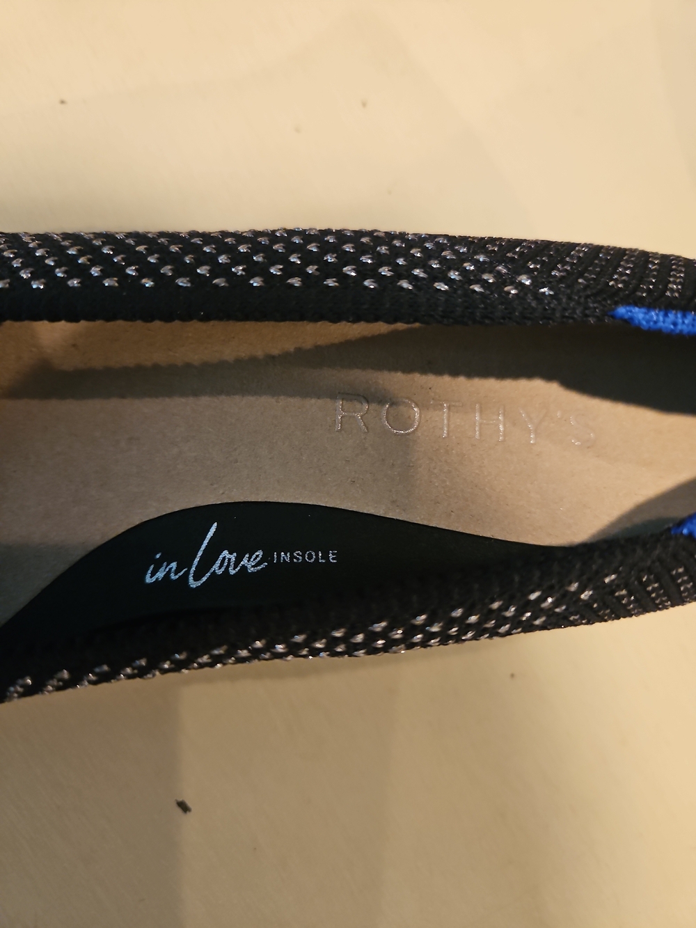 NEW Rothy's Black Pointed Toe Star Block Heel In Love Insole - Picture 6 of 10